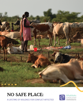Report Cover: No Safe Place (summary report) woman and cows