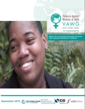 Resource guide cover: Violence against woman and girls (Woman smiling)