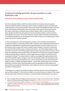Localising knowledge generation during a pandemic to make distributions safer article cover page