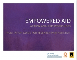 Empowered Aid Action Analysis Workshop: Facilitation Guide for Research Partner Staff slide cover photo