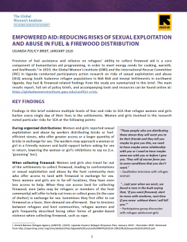 Article Title Page: Empowered Aid: Reducing Risks of Sexual Exploitation and Abuse in Fuel and Firewood Distribution