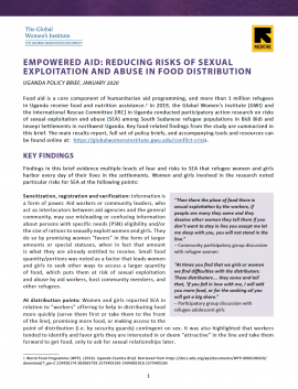 Article Title Page: Empowered Aid: Reducing Risks of Sexual Exploitation and Abuse in Fuel and Firewood Distribution