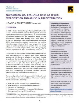 Article Title Page: Empowered Aid: Reducing Risks of Sexual Exploitation and Abuse in Fuel and Firewood Distribution