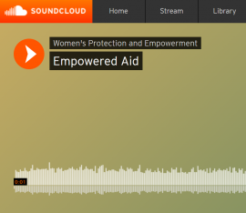 Women's Protection and Empowerment Soundcloud page logo with Empowered Aid