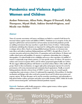 Article Title Page: Pandemics and Violence Against Women and Children