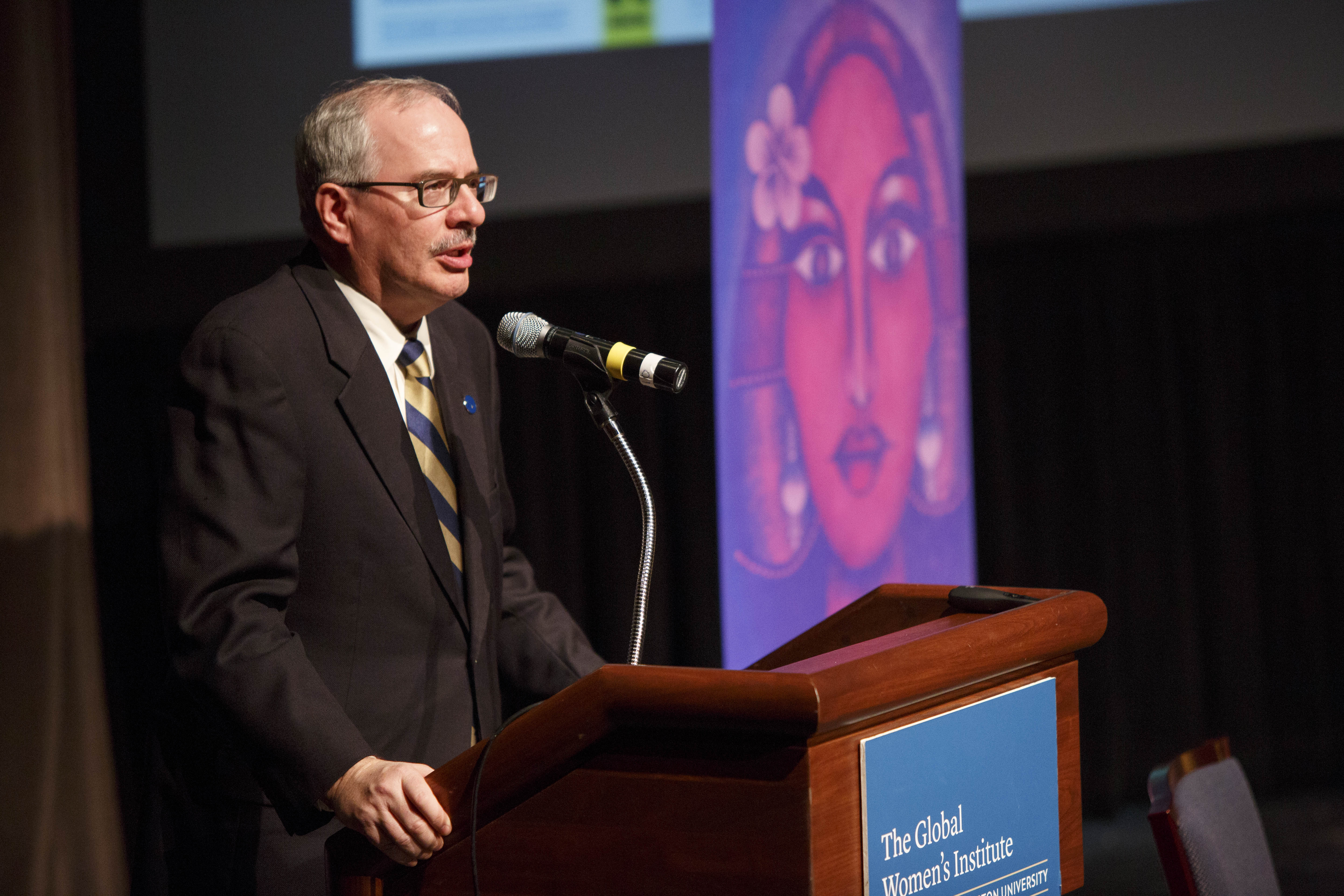 President LeBlanc gives welcome address