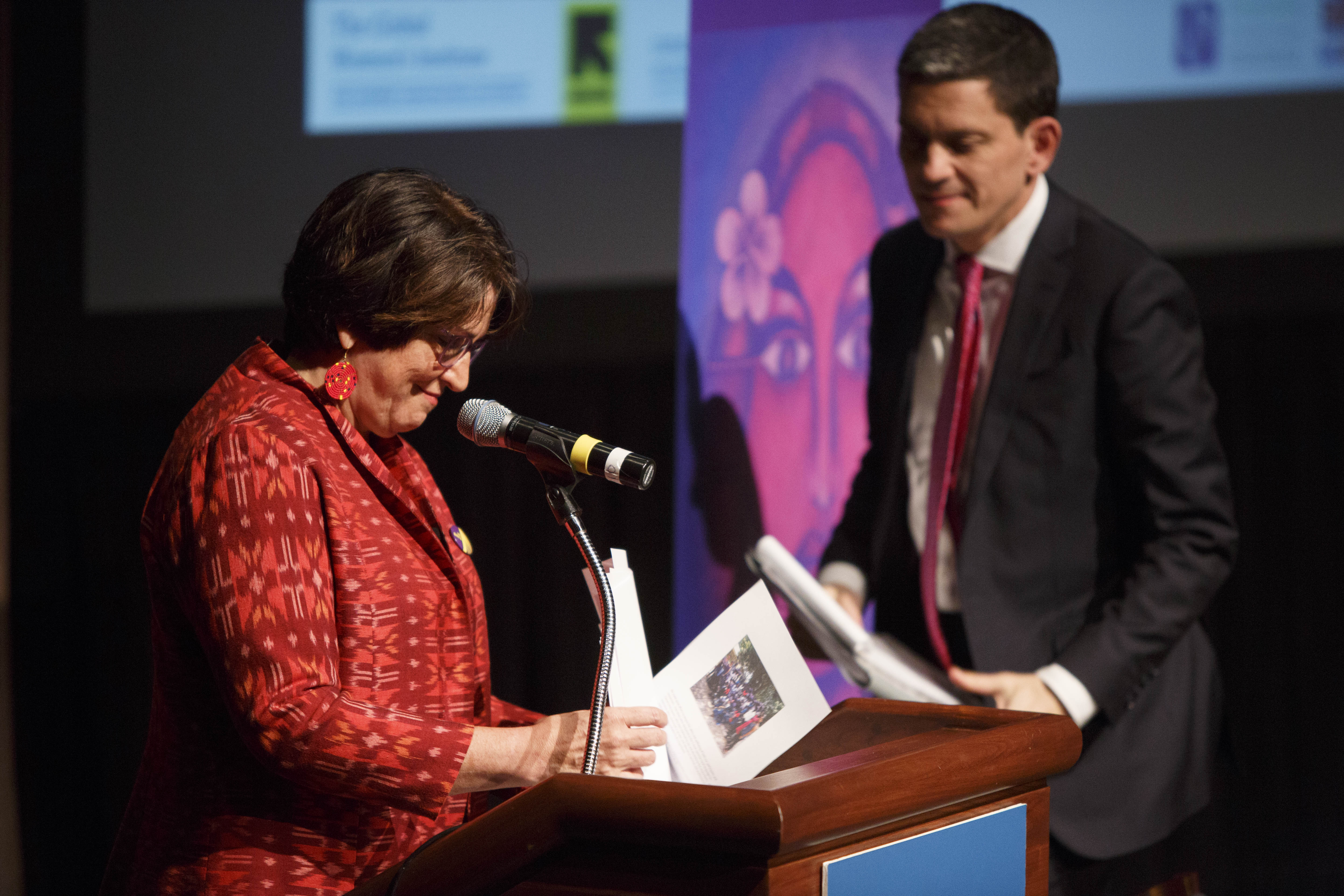 Mary Ellsberg introduces David Miliband