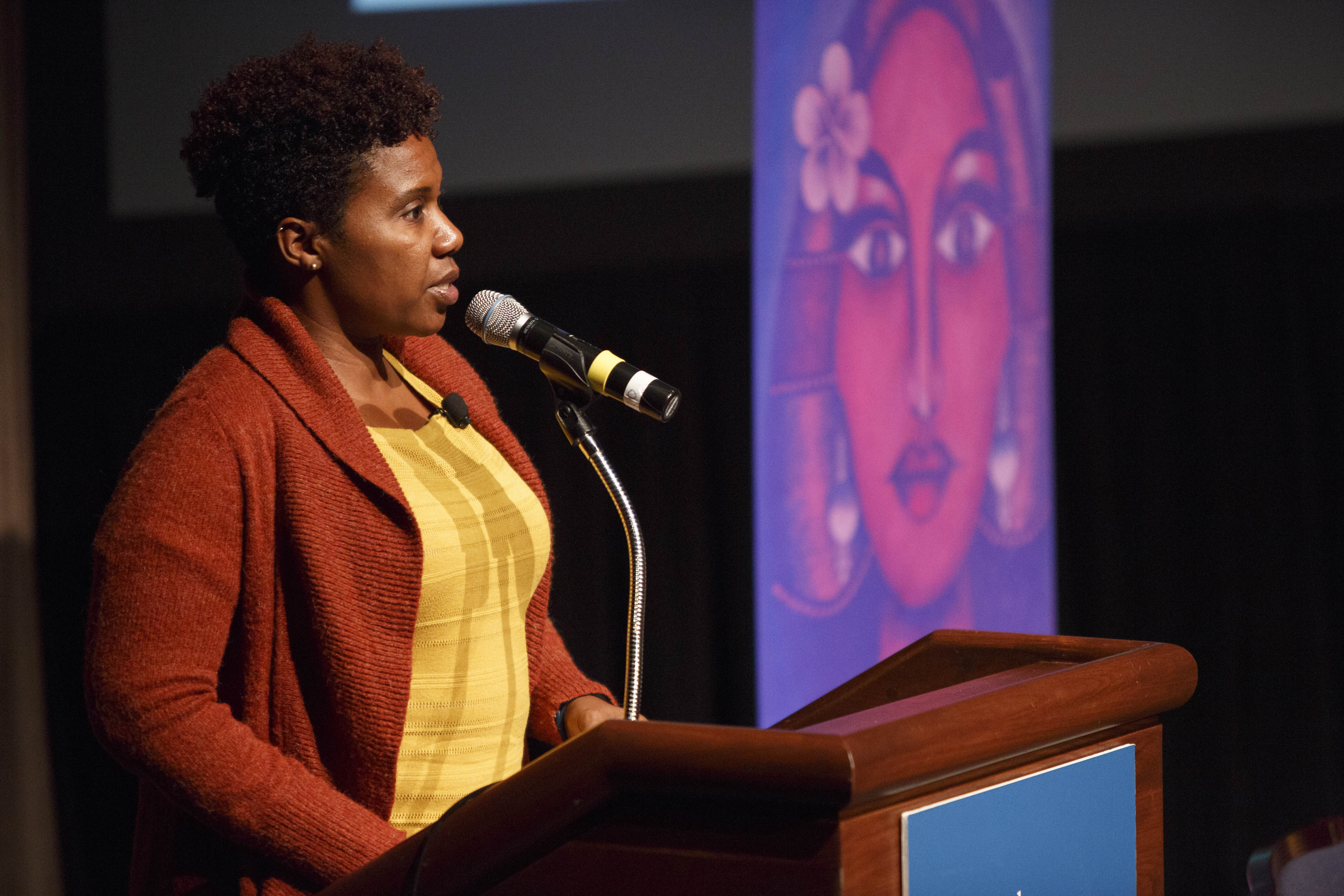 Imani Cheers introduces the panelists