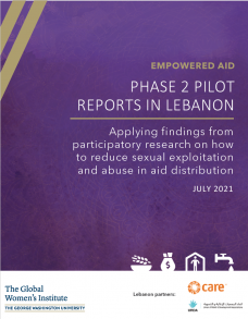 Empowered Aid Lebanon Phase 2 Pilot Report Cover