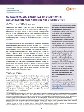 Brief Cover Page: Empowered Aid: Reducing Risks of Sexual Exploitation and Abuse COVID-19 Lebanon Brief