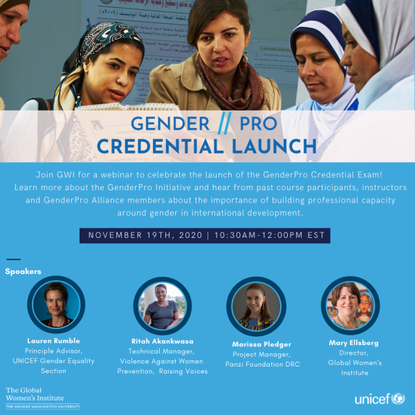 Flyer for GenderPro Credential Launch webinar