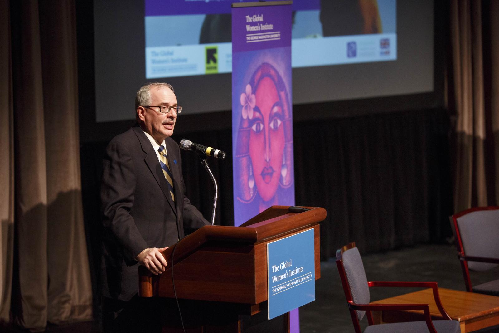 President LeBlanc gives welcome address